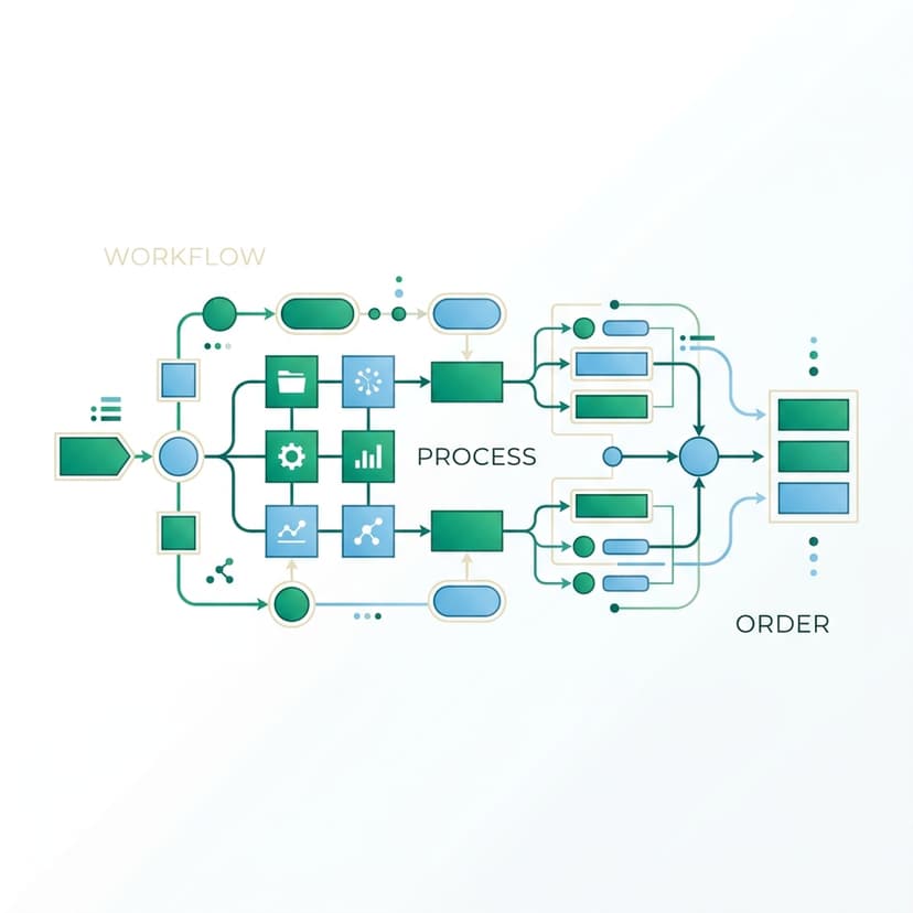 Workflows and structured processes diagram illustration